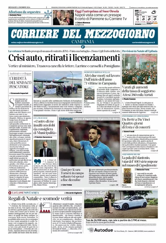 Prima-pagina-corriere del mezzogiorno-del-2024-12-11